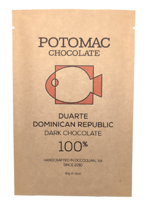 Duarte, Dominican Republic 100% cacao dark chocolate bar